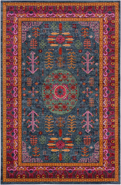 Cleveland Colorful Traditional Area Rug - Teal, Aqua, Navy