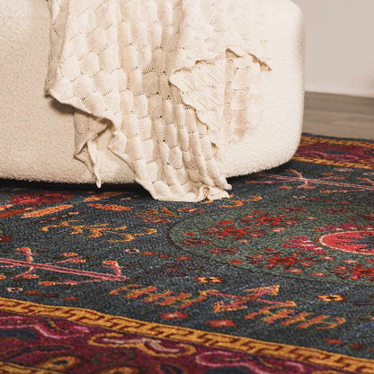Cleveland Colorful Traditional Area Rug - Teal, Aqua, Navy - Quahog Bay Bedding