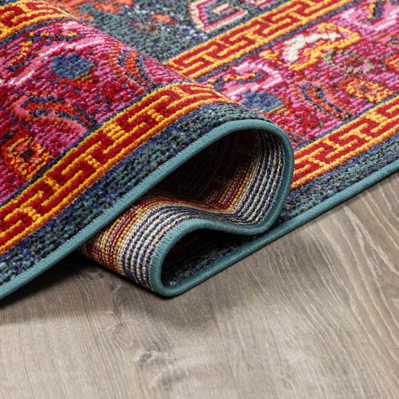 Cleveland Colorful Traditional Area Rug - Teal, Aqua, Navy - Quahog Bay Bedding