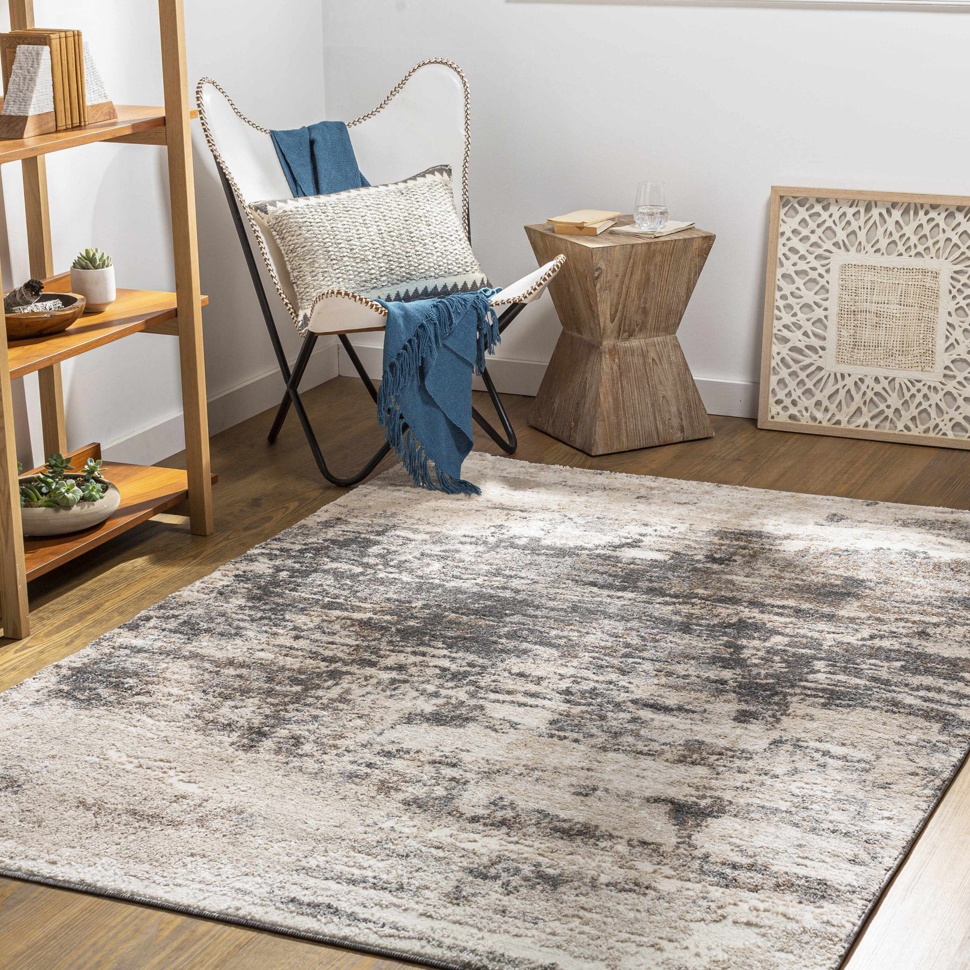 Clontarf Luxe Charcoal Area Rug - Quahog Bay Bedding