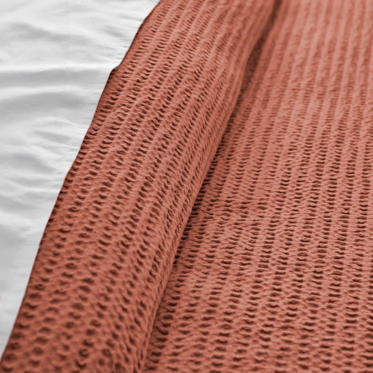 Cloud Waffle 100% Cotton Duvet Cover Set 3PC - Adobe - Quahog Bay Bedding