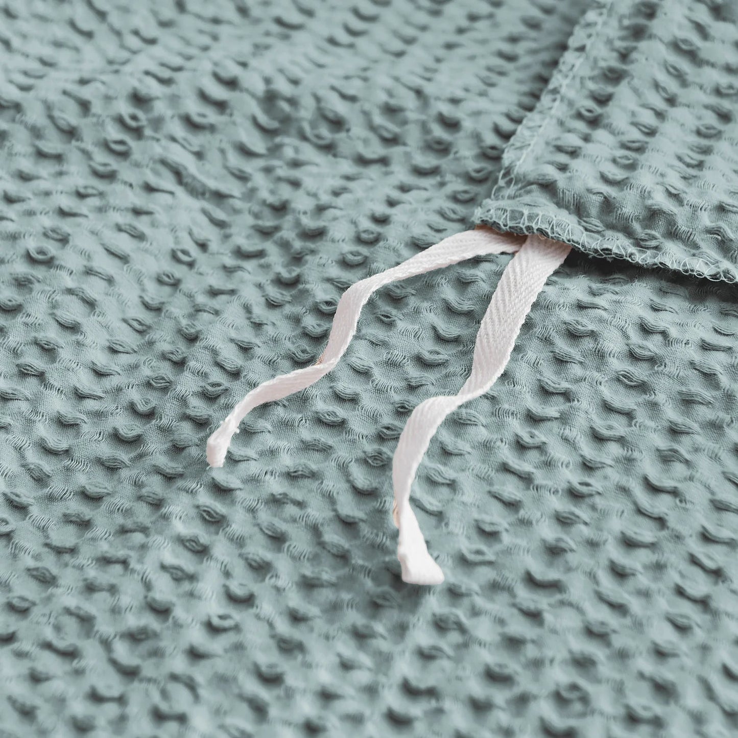 Cloud Waffle 100% Cotton Duvet Cover Set 3PC - Blue Haze - Quahog Bay Bedding