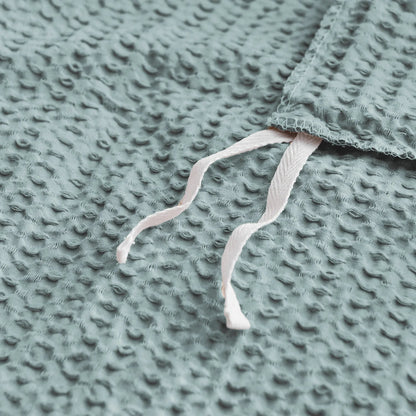 Cloud Waffle 100% Cotton Duvet Cover Set 3PC - Blue Haze - Quahog Bay Bedding