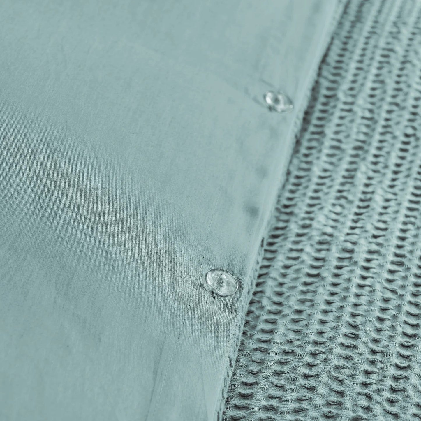 Cloud Waffle 100% Cotton Duvet Cover Set 3PC - Blue Haze - Quahog Bay Bedding