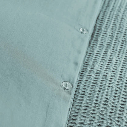 Cloud Waffle 100% Cotton Duvet Cover Set 3PC - Blue Haze - Quahog Bay Bedding