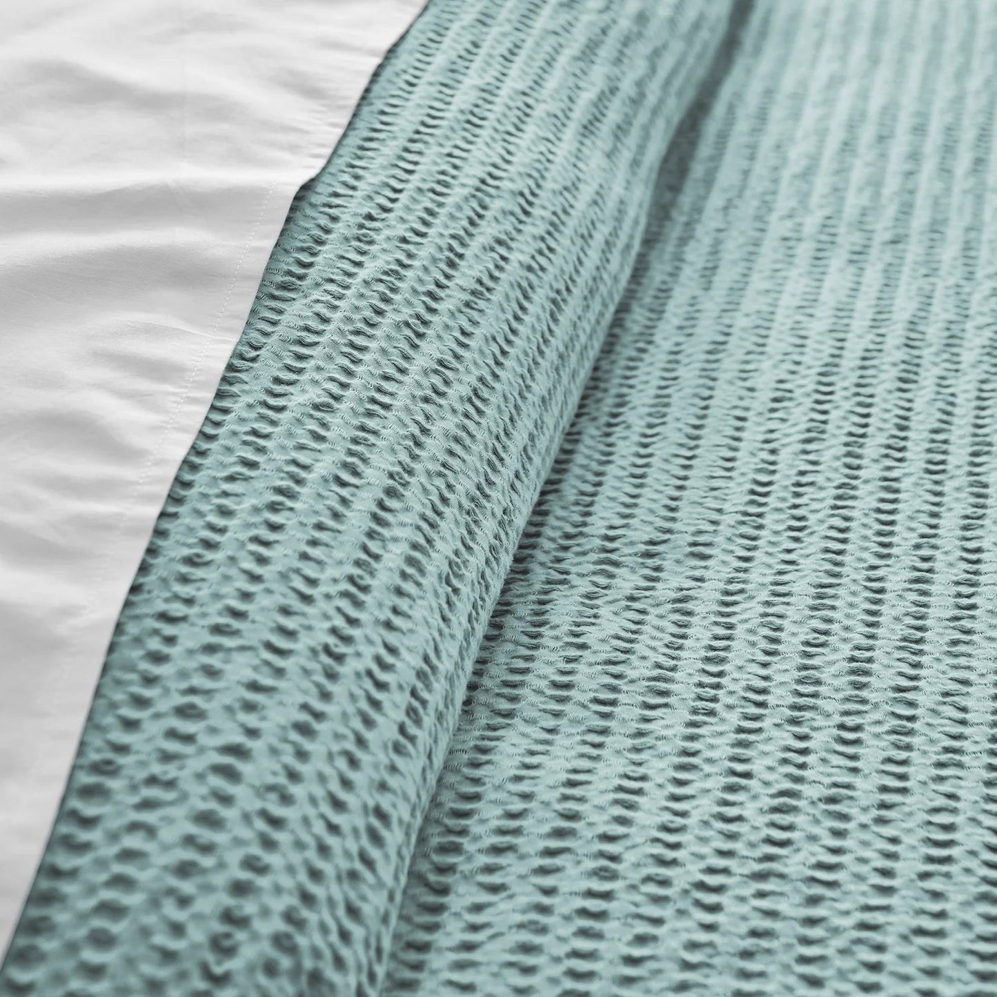 Cloud Waffle 100% Cotton Duvet Cover Set 3PC - Blue Haze - Quahog Bay Bedding