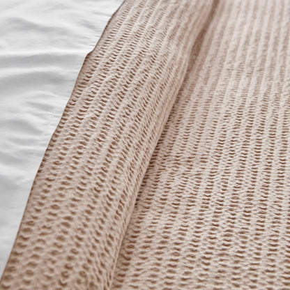 Cloud Waffle 100% Cotton Duvet Cover Set 3PC - Blush - Quahog Bay Bedding