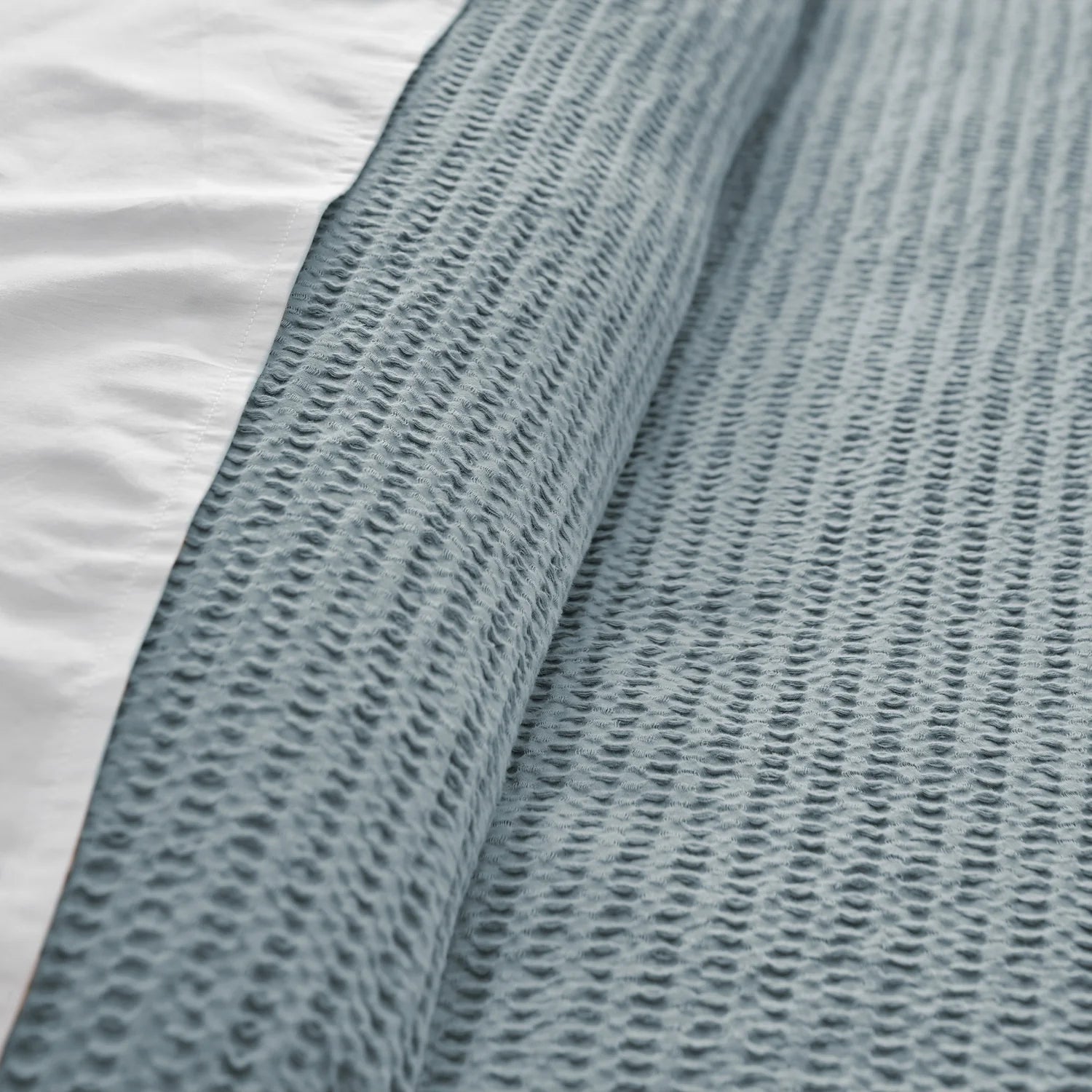 Cloud Waffle 100% Cotton Duvet Cover Set 3PC - Chambray - Quahog Bay Bedding