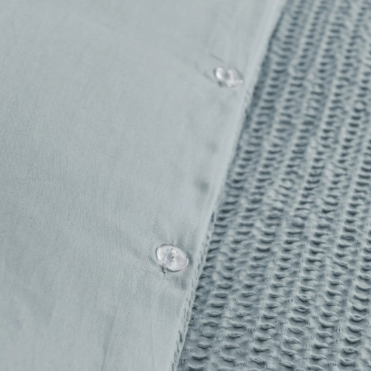 Cloud Waffle 100% Cotton Duvet Cover Set 3PC - Chambray - Quahog Bay Bedding