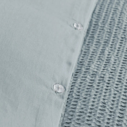 Cloud Waffle 100% Cotton Duvet Cover Set 3PC - Chambray - Quahog Bay Bedding