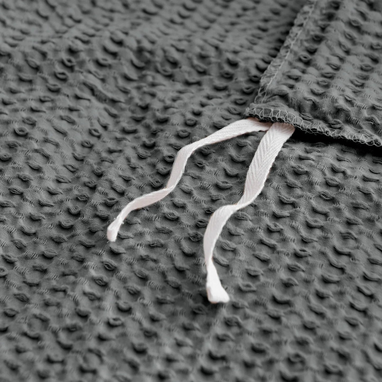 Cloud Waffle 100% Cotton Duvet Cover Set 3PC - Charcoal - Quahog Bay Bedding