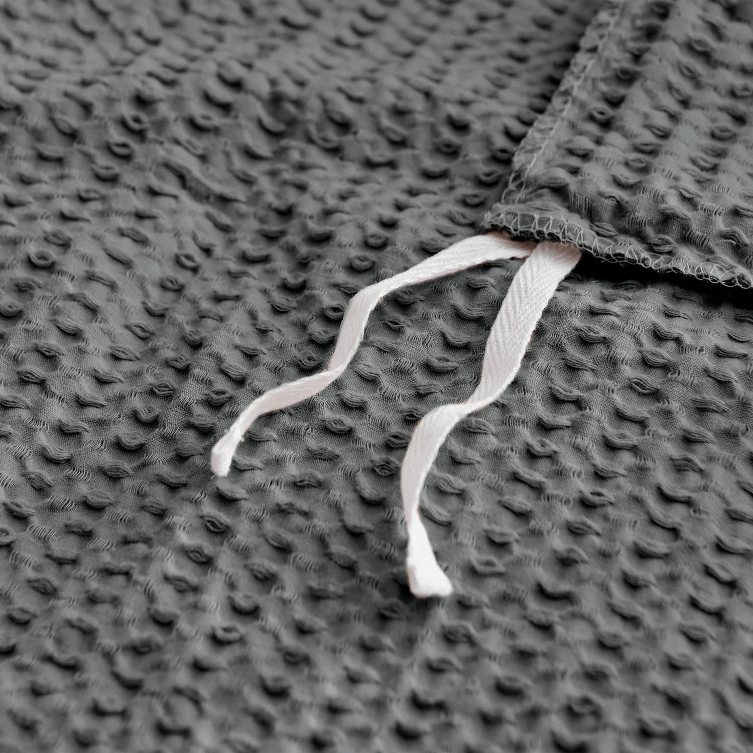 Cloud Waffle 100% Cotton Duvet Cover Set 3PC - Charcoal - Quahog Bay Bedding