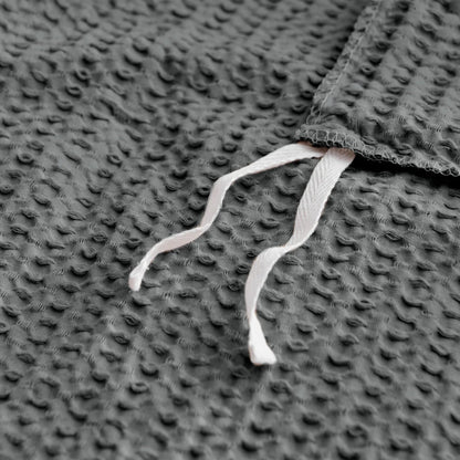 Cloud Waffle 100% Cotton Duvet Cover Set 3PC - Charcoal - Quahog Bay Bedding