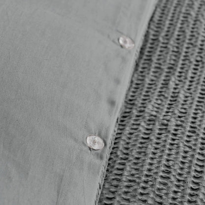 Cloud Waffle 100% Cotton Duvet Cover Set 3PC - Charcoal - Quahog Bay Bedding