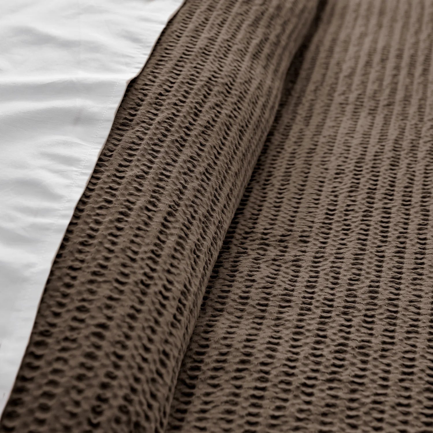 Cloud Waffle 100% Cotton Duvet Cover Set 3PC - Cocoa - Quahog Bay Bedding