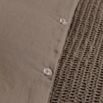 Cloud Waffle 100% Cotton Duvet Cover Set 3PC - Cocoa - Quahog Bay Bedding