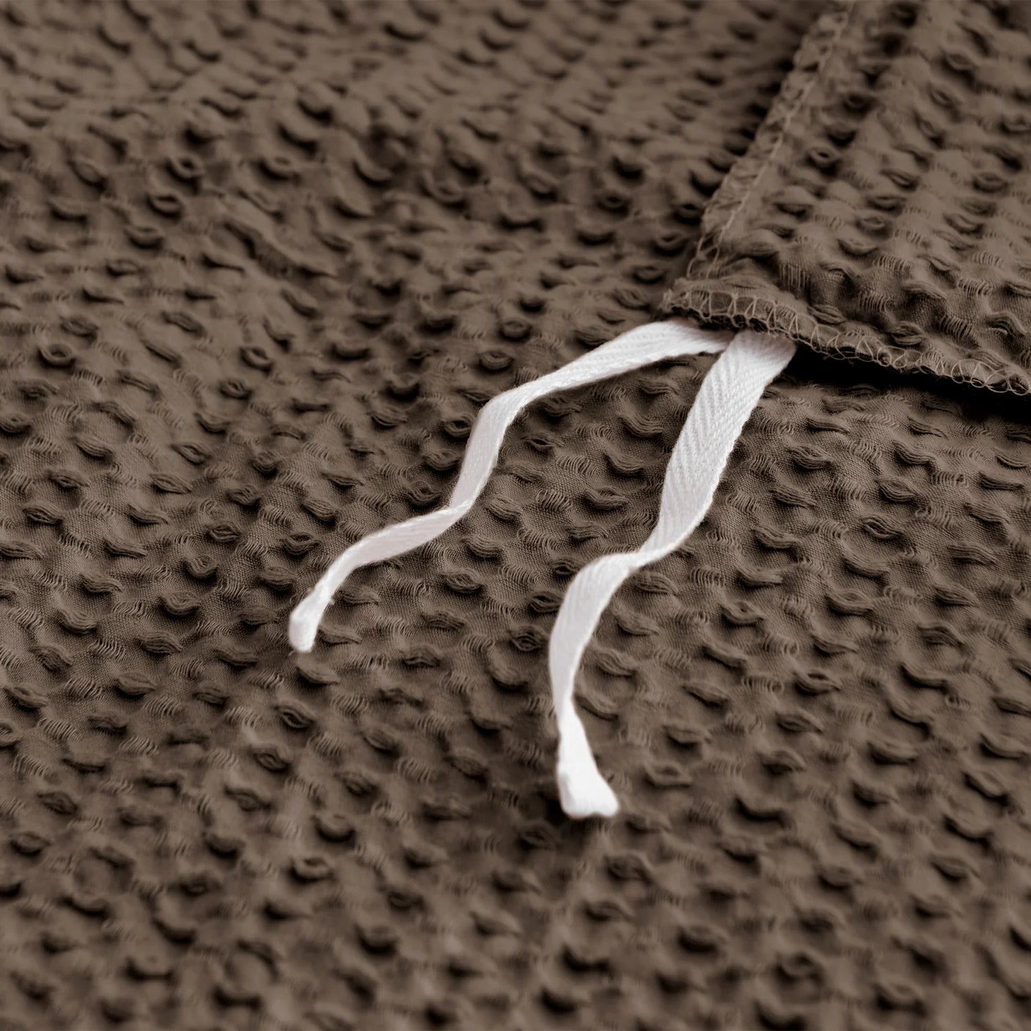 Cloud Waffle 100% Cotton Duvet Cover Set 3PC - Cocoa - Quahog Bay Bedding