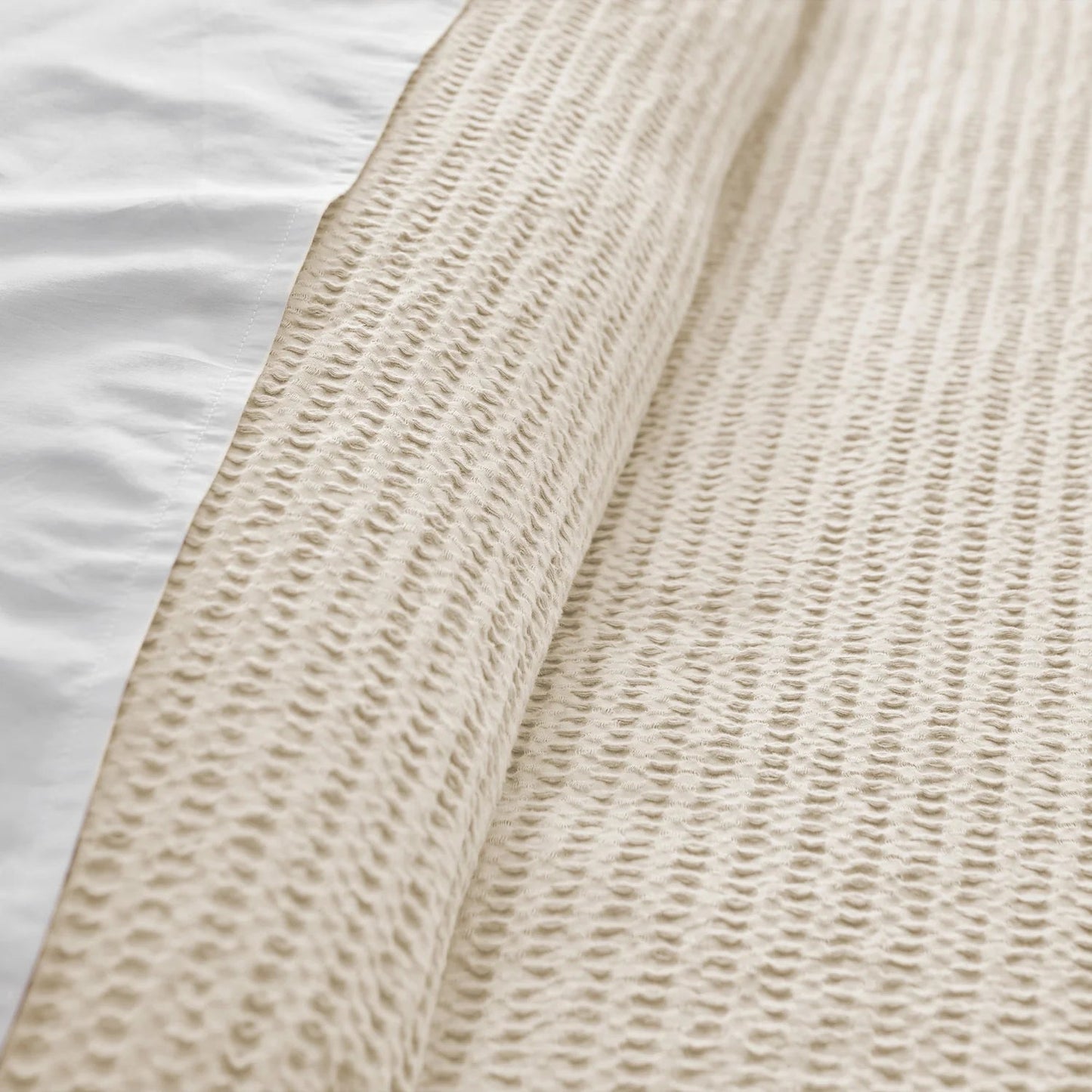 Cloud Waffle 100% Cotton Duvet Cover Set 3PC - Cream - Quahog Bay Bedding