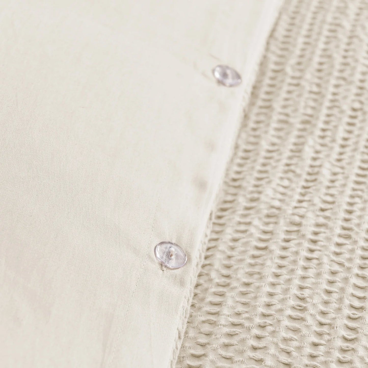 Cloud Waffle 100% Cotton Duvet Cover Set 3PC - Cream - Quahog Bay Bedding