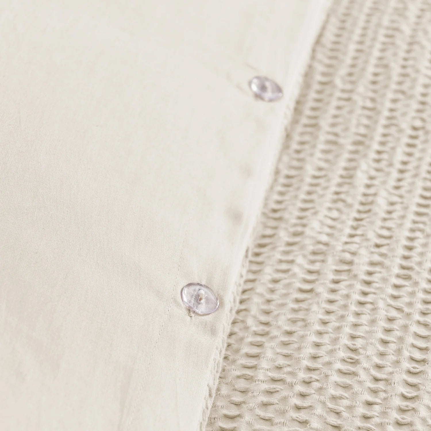 Cloud Waffle 100% Cotton Duvet Cover Set 3PC - Cream - Quahog Bay Bedding