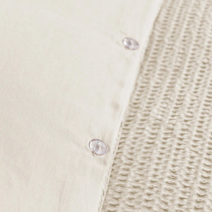 Cloud Waffle 100% Cotton Duvet Cover Set 3PC - Cream - Quahog Bay Bedding