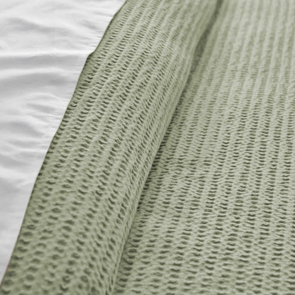 Cloud Waffle 100% Cotton Duvet Cover Set 3PC - Desert Sage - Quahog Bay Bedding