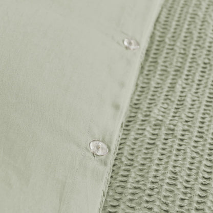 Cloud Waffle 100% Cotton Duvet Cover Set 3PC - Desert Sage - Quahog Bay Bedding