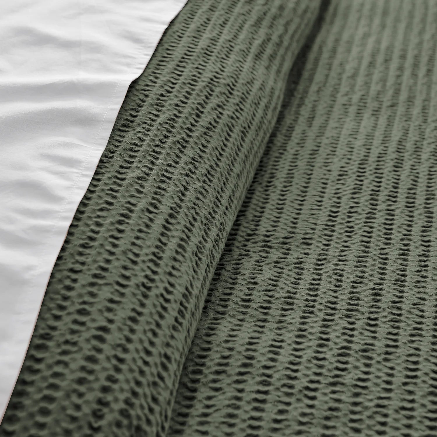 Cloud Waffle 100% Cotton Duvet Cover Set 3PC - Forest Green - Quahog Bay Bedding