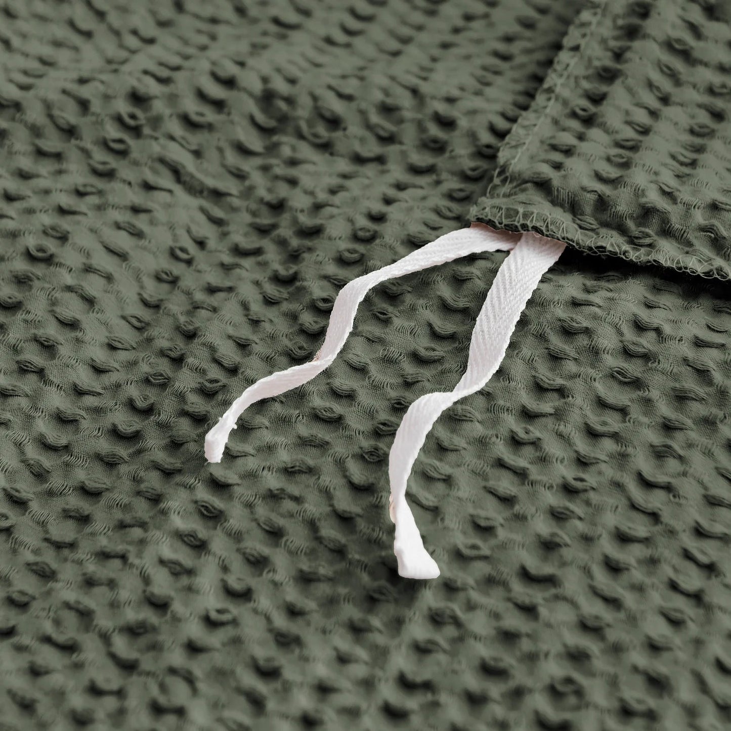 Cloud Waffle 100% Cotton Duvet Cover Set 3PC - Forest Green - Quahog Bay Bedding