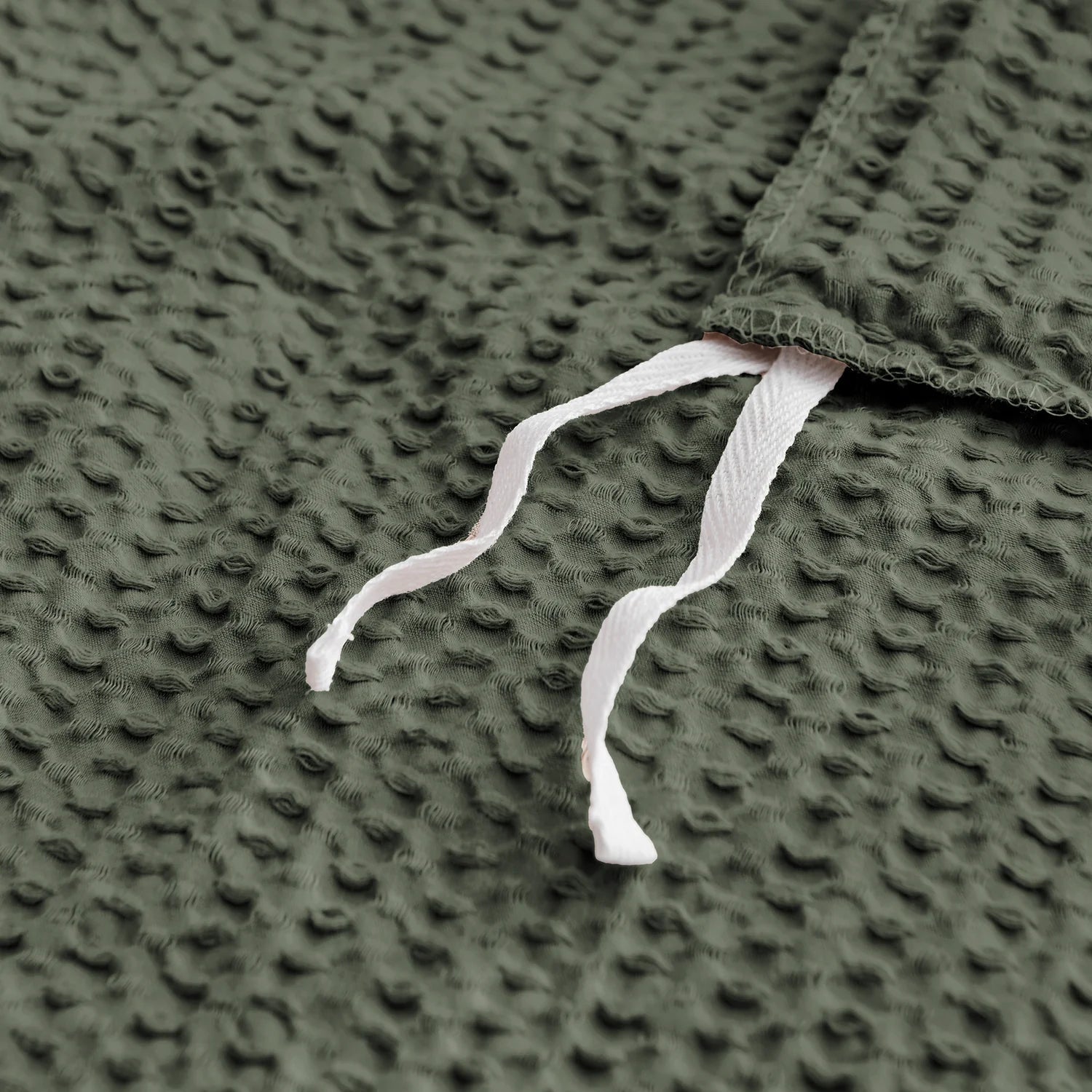 Cloud Waffle 100% Cotton Duvet Cover Set 3PC - Forest Green - Quahog Bay Bedding