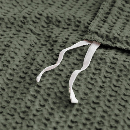 Cloud Waffle 100% Cotton Duvet Cover Set 3PC - Forest Green - Quahog Bay Bedding