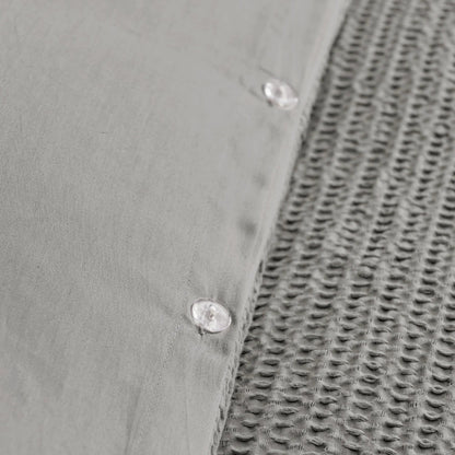 Cloud Waffle 100% Cotton Duvet Cover Set 3PC - Grey - Quahog Bay Bedding