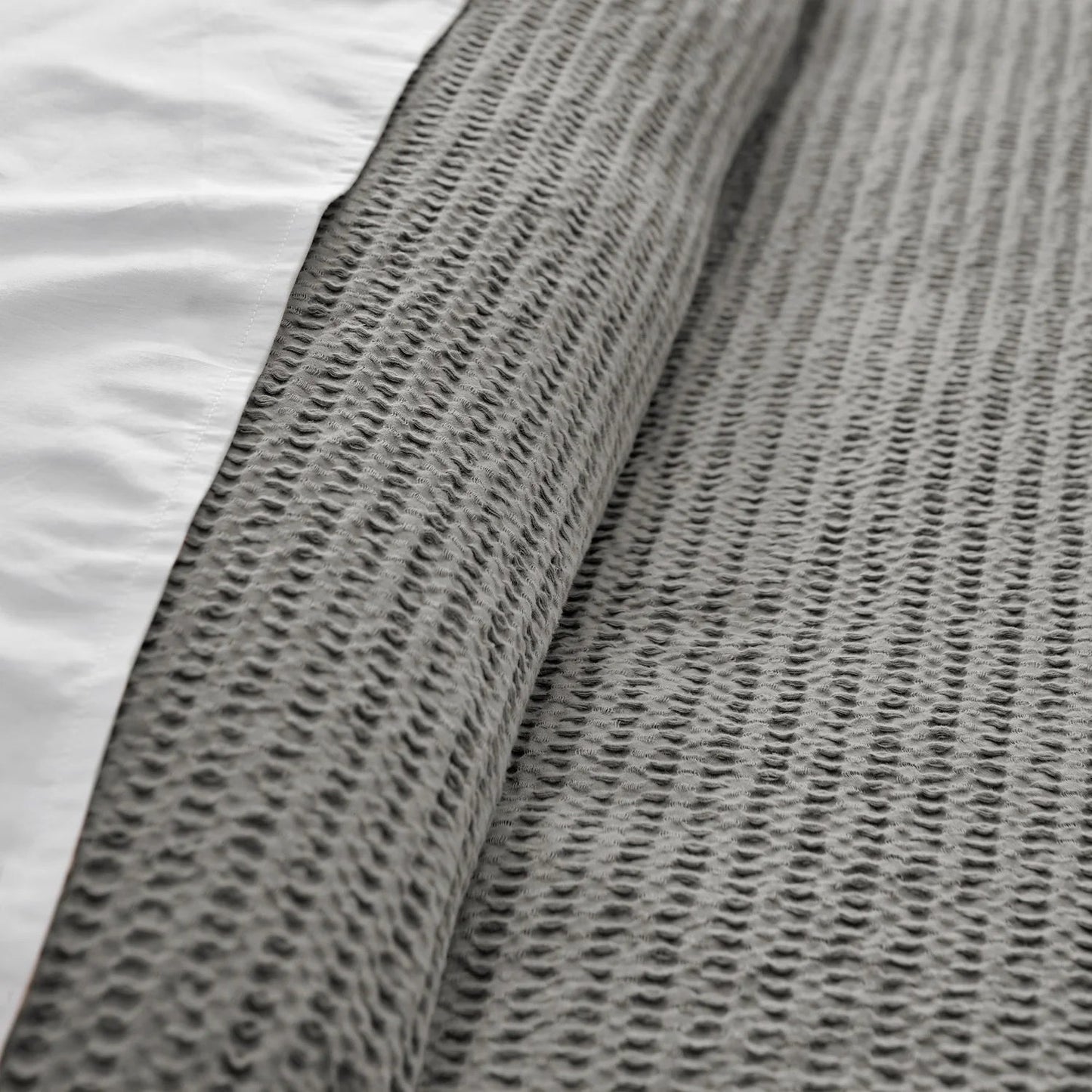 Cloud Waffle 100% Cotton Duvet Cover Set 3PC - Grey - Quahog Bay Bedding