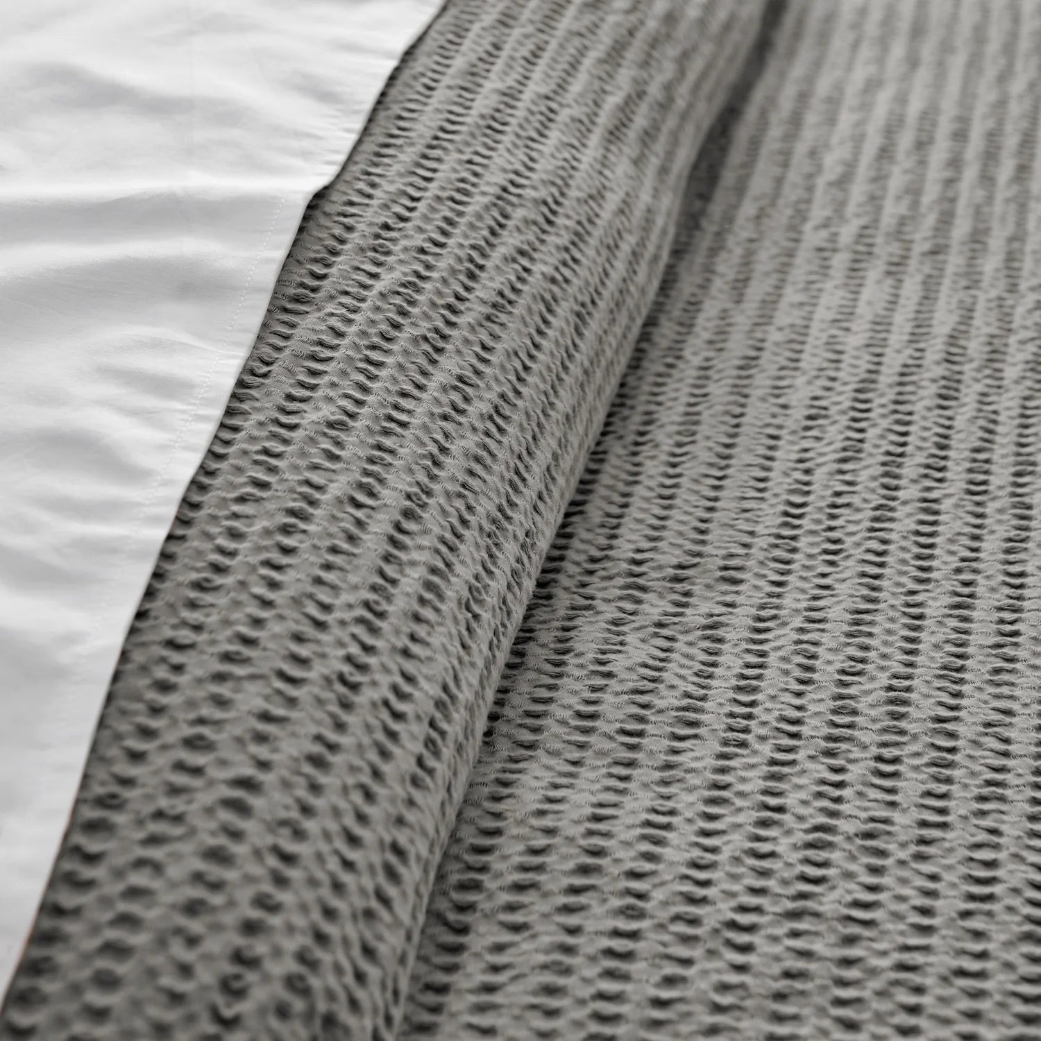 Cloud Waffle 100% Cotton Duvet Cover Set 3PC - Grey - Quahog Bay Bedding