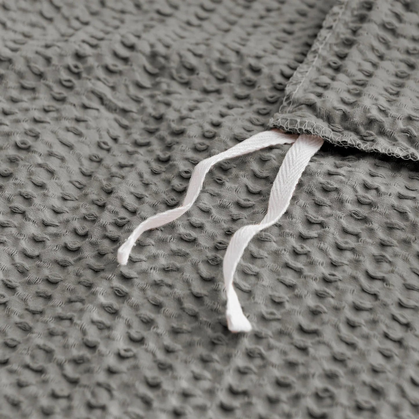 Cloud Waffle 100% Cotton Duvet Cover Set 3PC - Grey - Quahog Bay Bedding