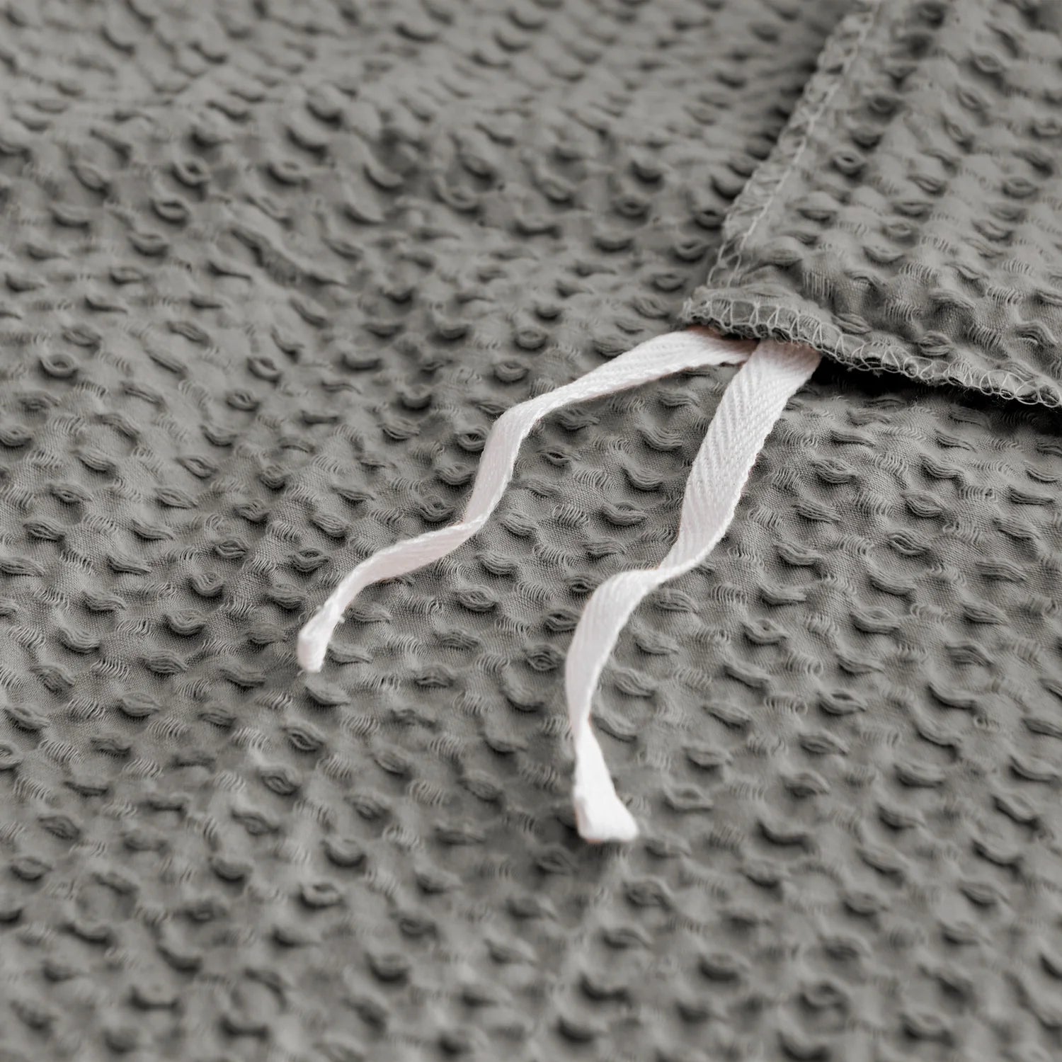 Cloud Waffle 100% Cotton Duvet Cover Set 3PC - Grey - Quahog Bay Bedding