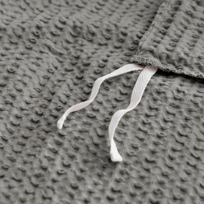 Cloud Waffle 100% Cotton Duvet Cover Set 3PC - Grey - Quahog Bay Bedding