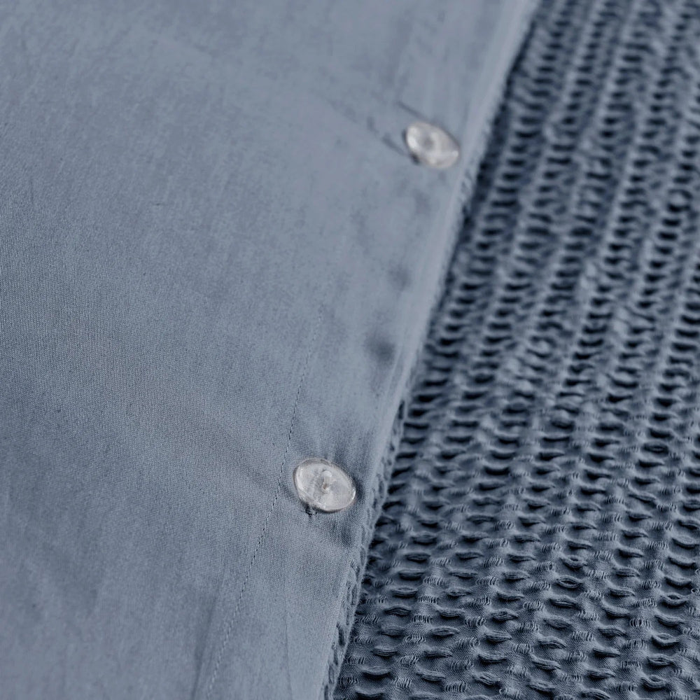 Cloud Waffle 100% Cotton Duvet Cover Set 3PC - Nautical Duvet Set - Navy - Quahog Bay Bedding