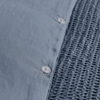 Cloud Waffle 100% Cotton Duvet Cover Set 3PC - Nautical Duvet Set - Navy - Quahog Bay Bedding