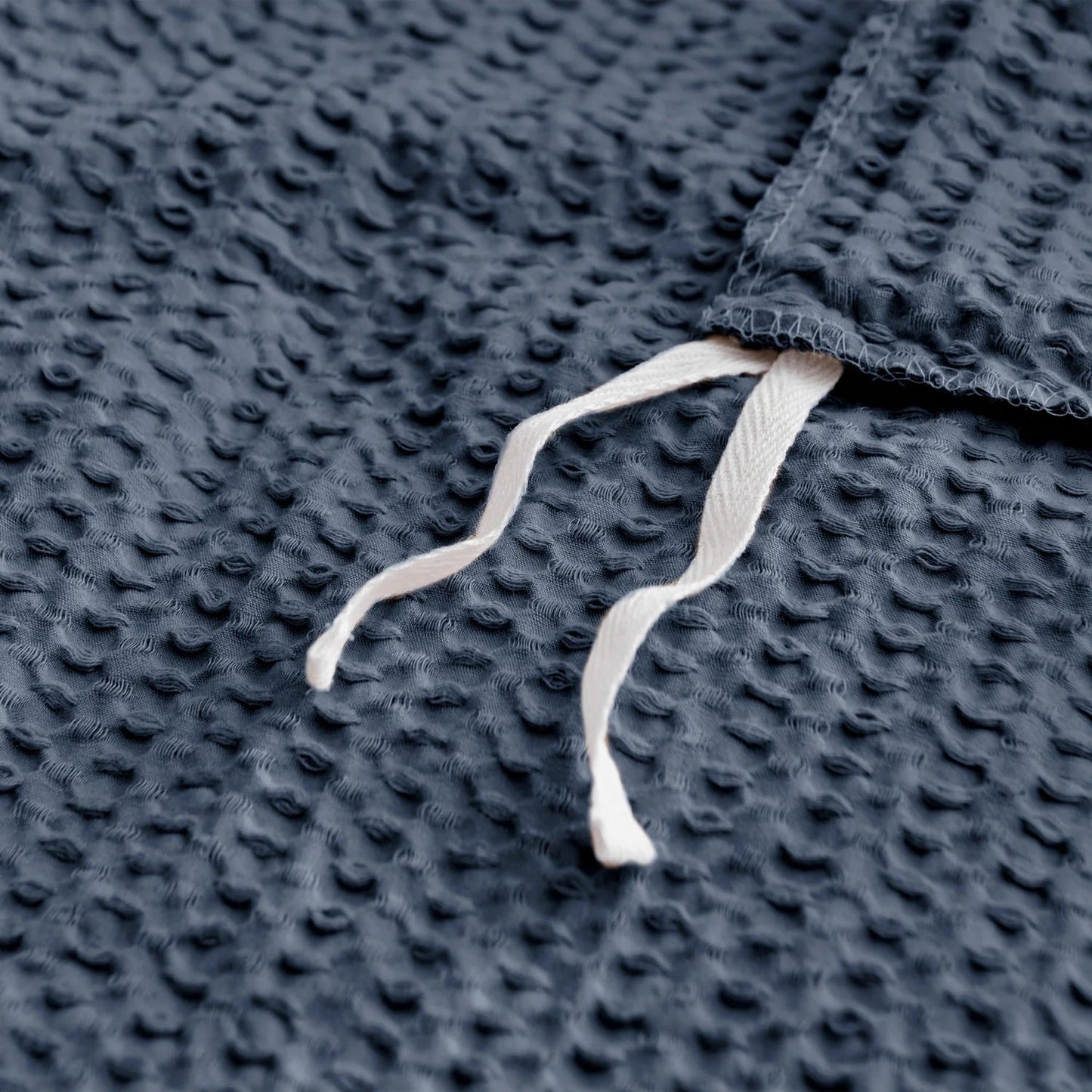 Cloud Waffle 100% Cotton Duvet Cover Set 3PC - Nautical Duvet Set - Navy - Quahog Bay Bedding