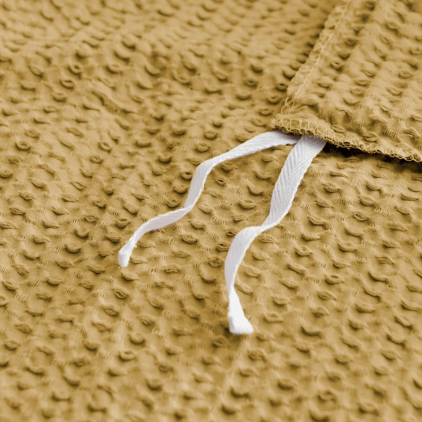 Cloud Waffle 100% Cotton Duvet Cover Set 3PC - Ochre - Quahog Bay Bedding