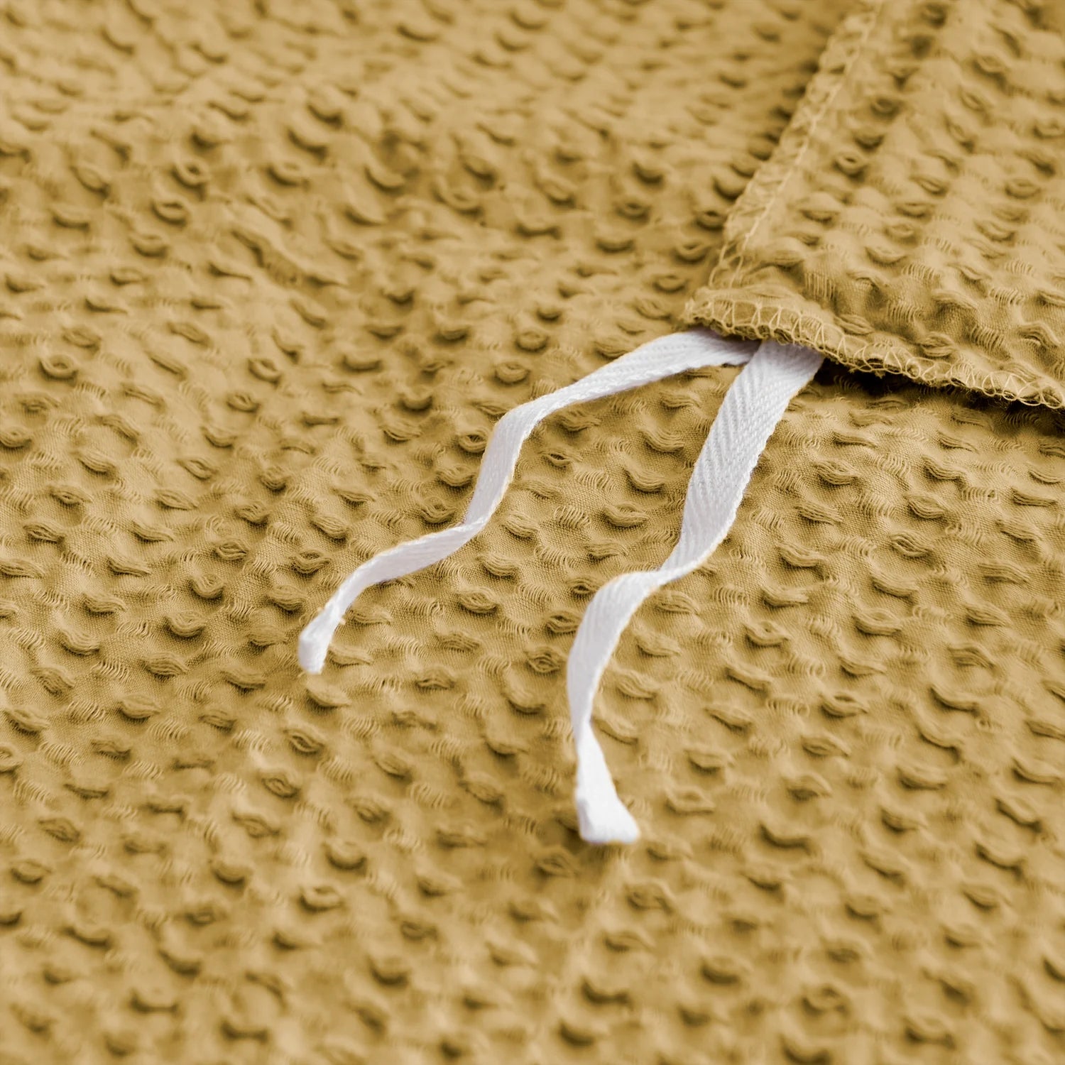 Cloud Waffle 100% Cotton Duvet Cover Set 3PC - Ochre - Quahog Bay Bedding