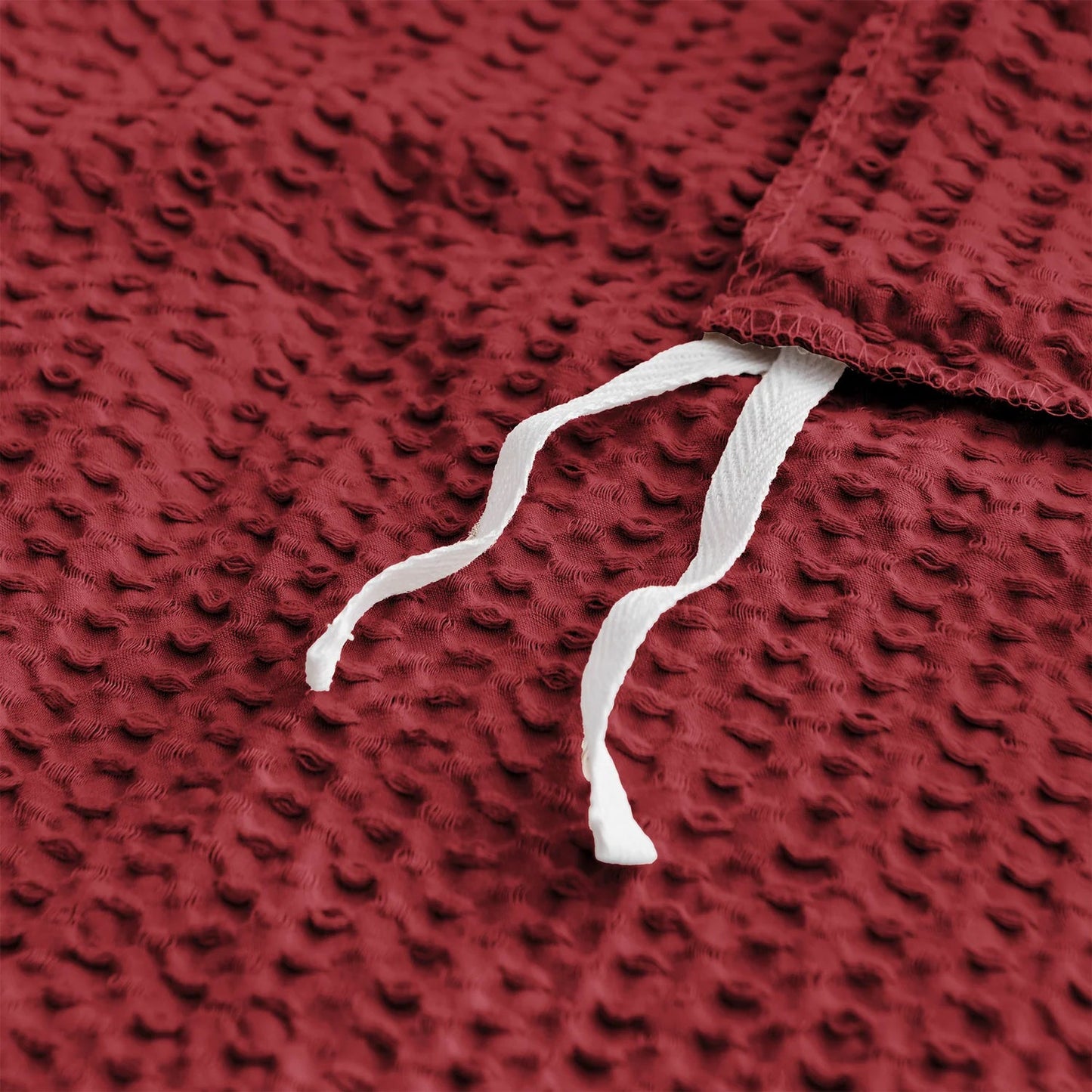 Cloud Waffle 100% Cotton Duvet Cover Set 3PC - Red - Quahog Bay Bedding