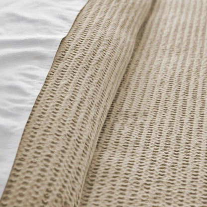 Cloud Waffle 100% Cotton Duvet Cover Set 3PC - Taupe - Quahog Bay Bedding