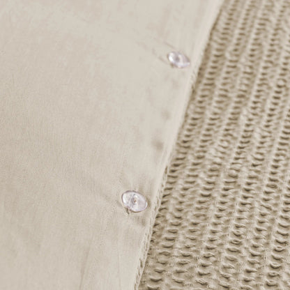 Cloud Waffle 100% Cotton Duvet Cover Set 3PC - Taupe - Quahog Bay Bedding