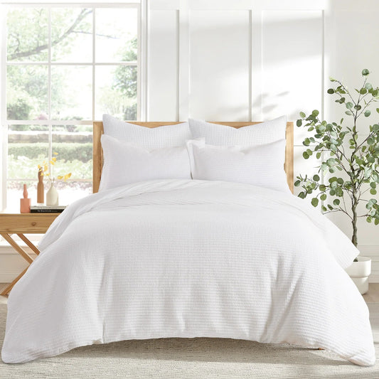 Cloud Waffle Comforter Set 3PC - White - Quahog Bay Bedding