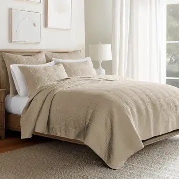 Cloud Waffle Reversible Cotton Quilt Set - Quahog Bay Bedding