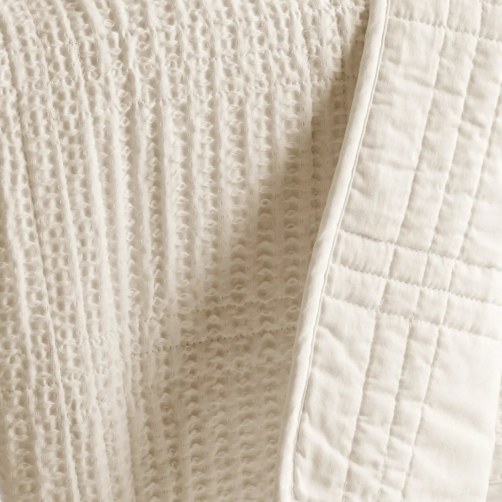 Cloud Waffle Reversible Cotton Quilt Set - Quahog Bay Bedding