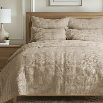 Cloud Waffle Reversible Cotton Quilt Set - Quahog Bay Bedding