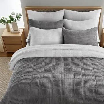 Cloud Waffle Reversible Cotton Quilt Set - Quahog Bay Bedding